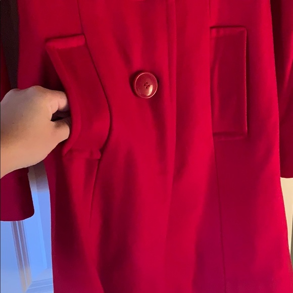 Red women’s pea coat - Picture 2 of 7